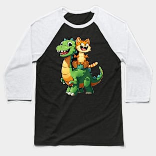 Cat Dinosaur Rumble Baseball T-Shirt